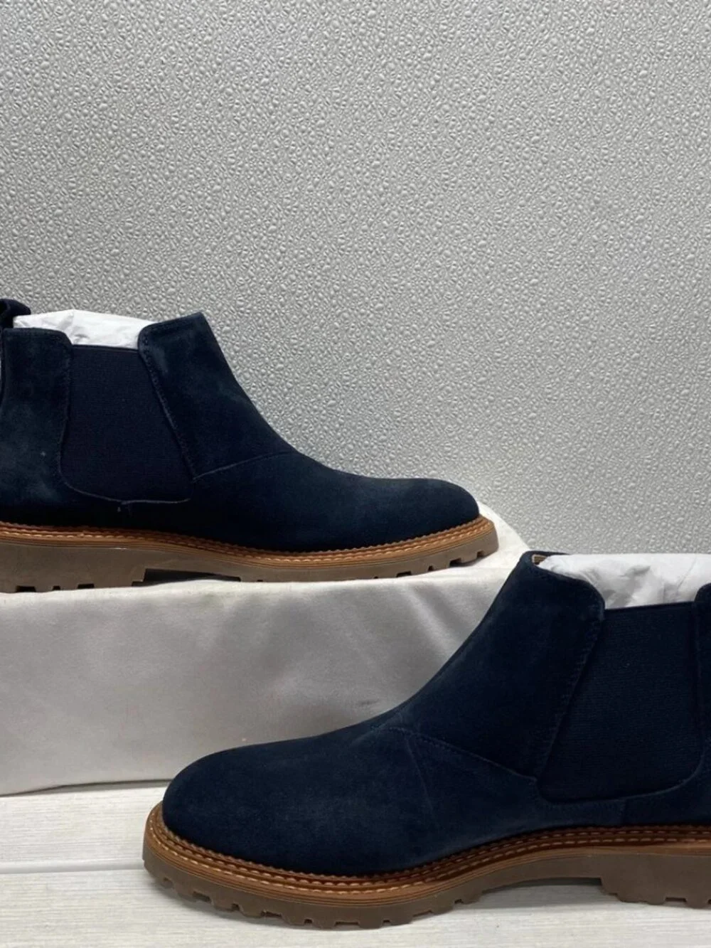 Vintage Foundry Co Mens Size 9 Blaise Chelsea Boots Navy Suede Slip Ons